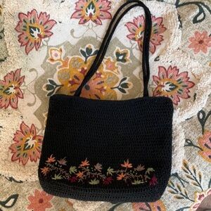 Beautifully Crocheted Handbag, Flowers